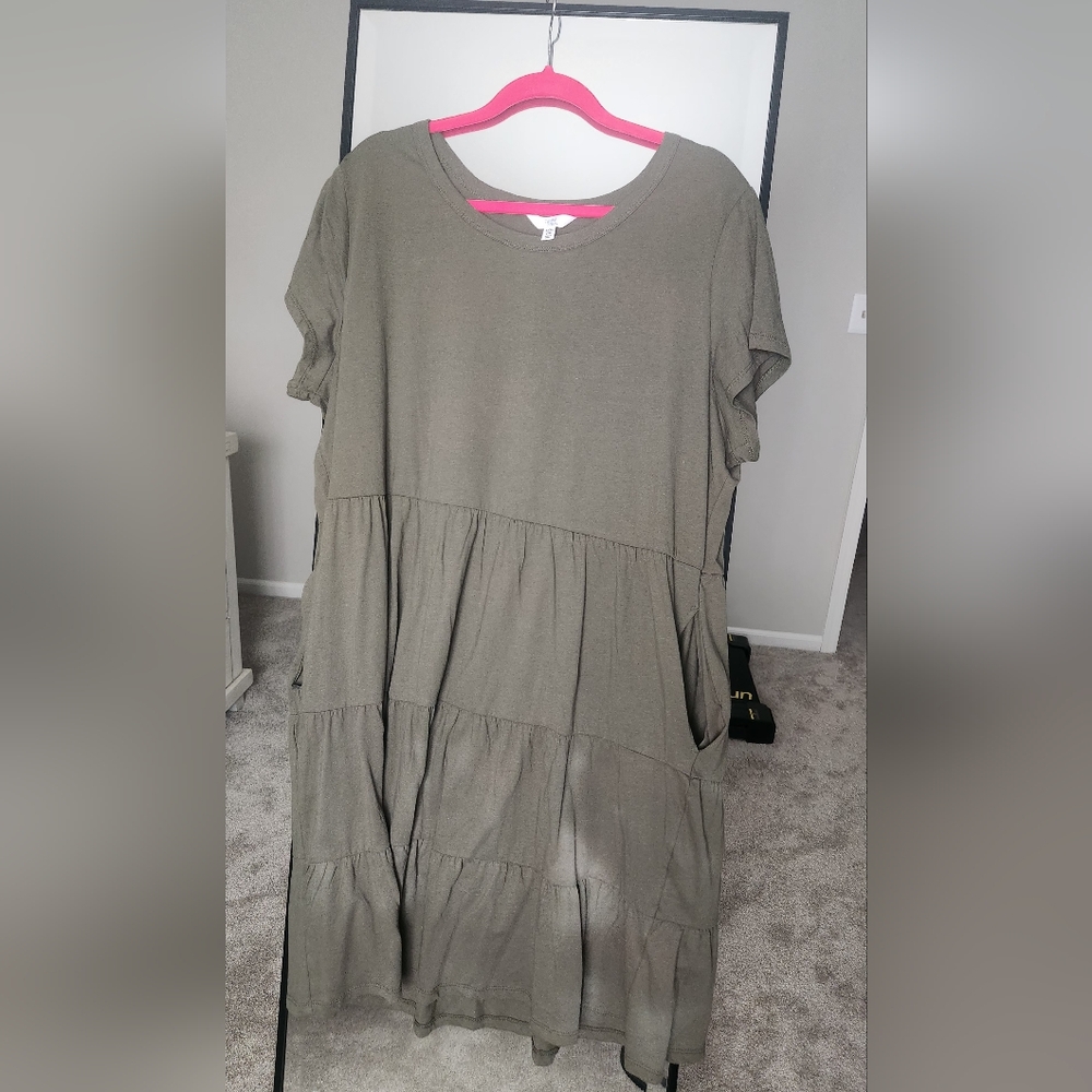 Time and Tru Olive Green Dress